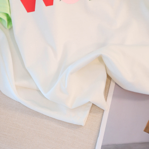 PS46328# 字母印花短袖女夏季新款宽松百搭撞色拼接T恤ins潮 服装批发女装直播货源