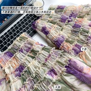 TR12625# 千金风法式别致惊艳紫色连衣裙夏季高端气质名媛女神范高级感