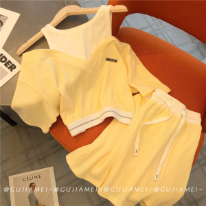 PS48852# 小清新套装女新款夏季高级感气质休闲短裙两件套 服装批发女装直播货源