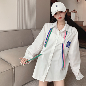 PS46967# 独特别致上衣女早秋新款韩版chic时尚气质设计感小众长袖衬衫