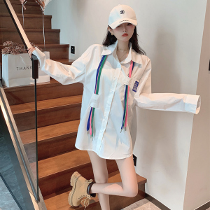 PS46967# 独特别致上衣女早秋新款韩版chic时尚气质设计感小众长袖衬衫