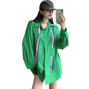 KM20314#独特别致上衣女2022早秋新款韩版chic时尚气质设计感小众长袖衬衫