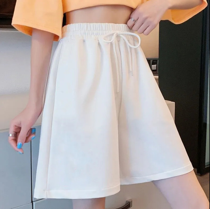 250 grams of high-quality brother-in-law pattern double trouser pocket shorts women's summer Korean style sports outerwear loose high-waist five-point trousers