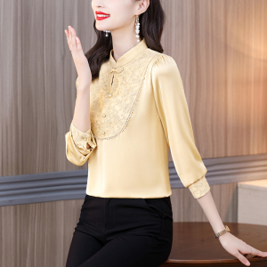 RM6406#雪纺衬衫女长袖 新款设计感中国风别致上衣高端气质小衫