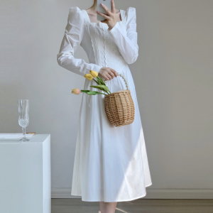 PS63808# 新款秋季小白裙法式收腰初恋设计感连衣裙女 服装批发女装服饰货源