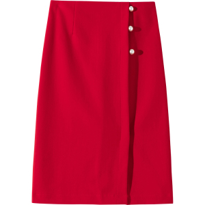 RM7062#新款半身裙四季小个子开叉高腰a字包臀中长短裙