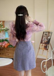 RM21857#重工蕾丝荷叶边拼接收腰显瘦连衣裙