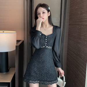 TR49214# 气质韩版女装拼接连衣裙 服装批发女装批发服饰货源