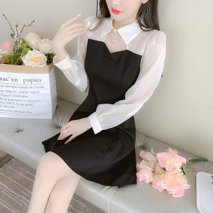 PS64303# 秋季新款时尚赫本风小黑裙 服装批发女装服饰货源