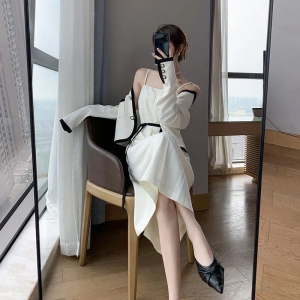 PS50364# 白色小香风套装女秋装新款时尚休闲气质吊带裙两件套 服装批发女装直播货源
