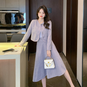 RM1320#名媛小香风港风复古chic时尚气质大摆半身裙两件套装
