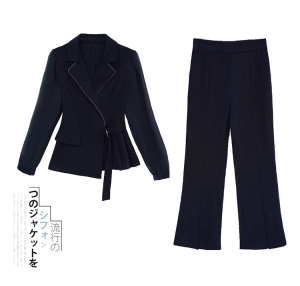 KM22911#秋装新款女神范上衣显瘦轻熟风高级感时髦职业洋气两件套