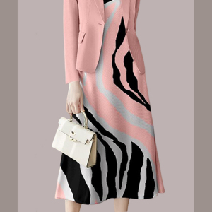 TR15039# 秋季女装新款气质西装套装粉色西服时尚连衣裙两件套 服装批发女装服饰货源