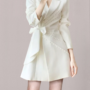 PS64354# 秋装新款设计感高端显瘦西装连衣裙 服装批发女装服饰货源