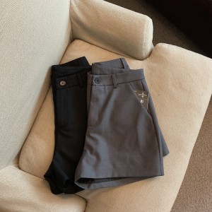 RM21352#灰色西装短裤高腰显瘦a字阔腿裤打底外穿靴裤822