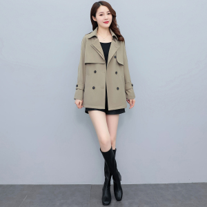 KM28554#新款2022时尚短款风衣外套小个子chic设计高级感韩版外套