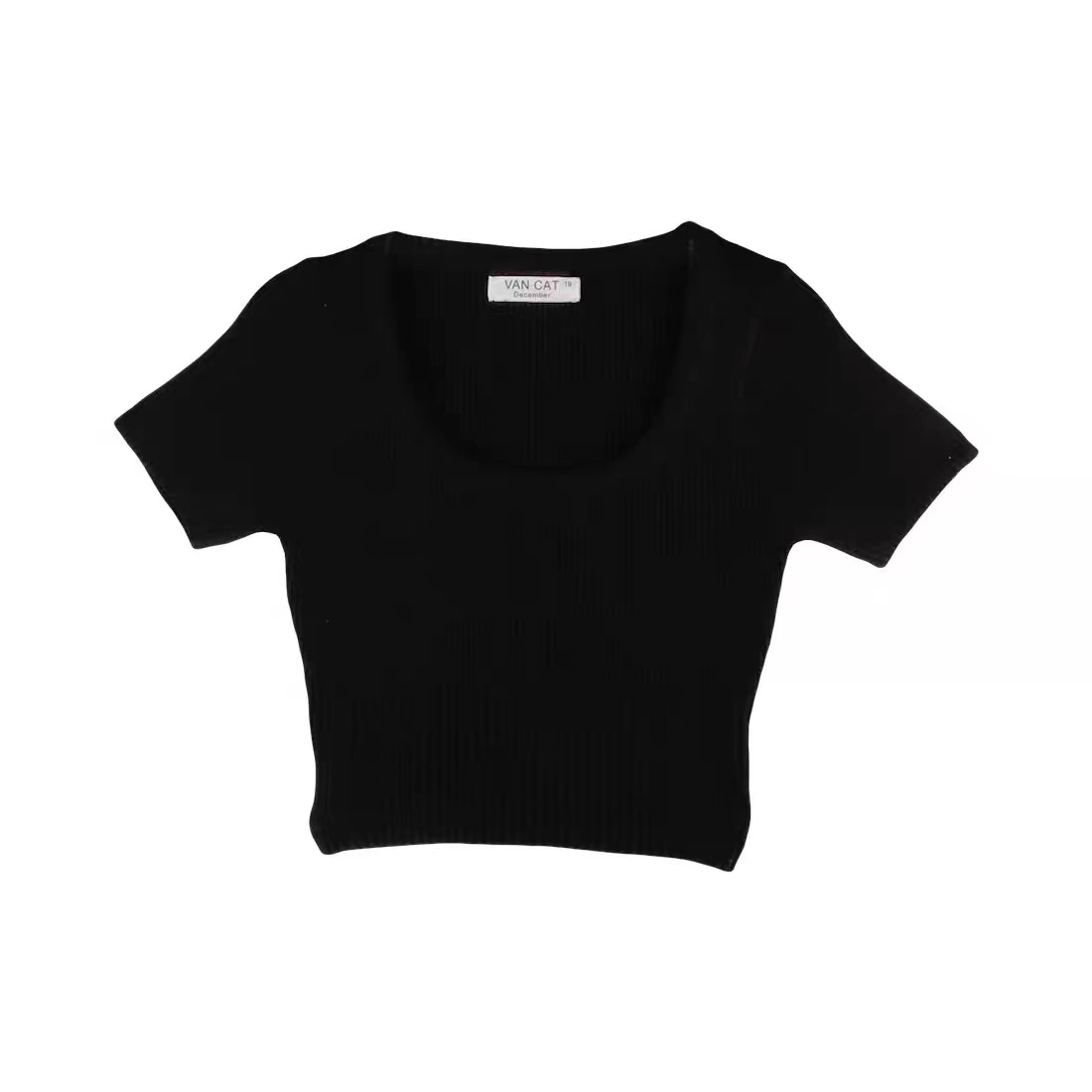 WGWE Sexy Pure Desire T-shirt Women's 2022 Summer New Korean Style Short Square Neck Foreign Style Slim Casual Top