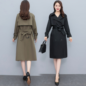 KM28555#新款风衣女韩系中长款小个子chic设计高级感早春秋外套大衣