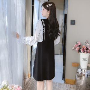 KM26366#小香风连衣裙女秋季新款法式高级感气质名媛针织裙小个子