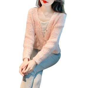 KM30752#洋气减龄长袖开衫毛衣女秋季新款时尚百搭韩版上衣外套潮