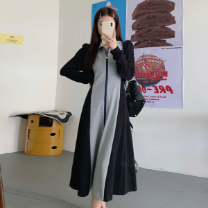 PS52011# 大码胖妹妹polo领设计感显瘦拼接连衣裙  原版质量高品质 服装批发女装直播货源