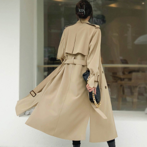 KM28433#新款风衣女韩系中长款小个子chic设计高级感早春秋外套大衣