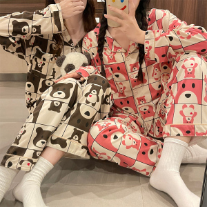 PS57801# 新款秋季睡衣女抽条韩版家居服套装