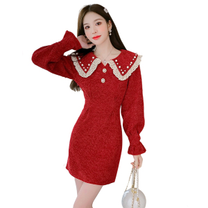 PS66024# 秋冬新款娃娃领灯苡绒气质时尚洋气小个子 服装批发女装服饰货源