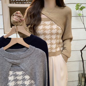PS57848# 短款罩衫吊带叠穿两件套女秋冬季洋气新款毛衣设计感小众上衣