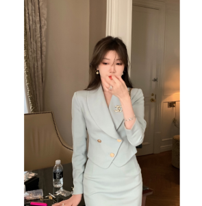 TR12391# 安娜 小香风西装套装女韩系高级感秋装两件套