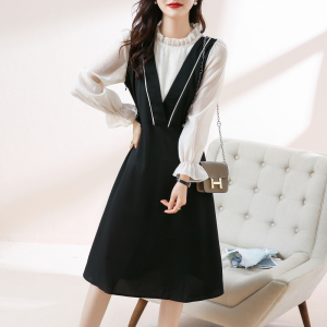 RM4401#休闲连衣裙女 新款高级感法式优雅气质长袖裙子