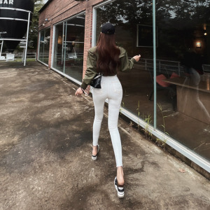 PS63082# 韩版新款高腰显瘦弹力修身小脚裤 服装批发女装服饰货源