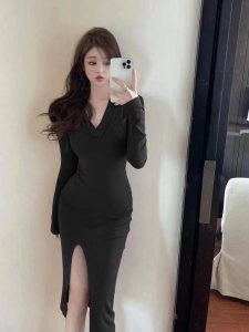 Tight sexy wrap hip hooded dress