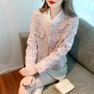 KM26576#小香风短外套女2022年新款韩系高级感气质上衣小个子夹克开衫