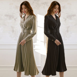 RM21410#法式小众高级感职业气质西装裙2023秋季新款女收腰显瘦百褶连衣裙