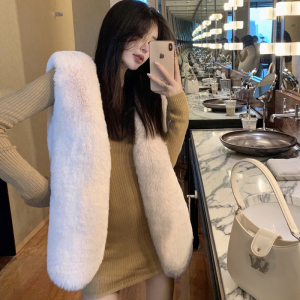 Real time shooting of new autumn and winter Korean version fox fur grass vest women's coat medium long vest thickened sn