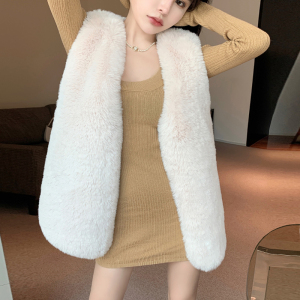 Real shot of 2022 new autumn and winter fox fur grass vest women's fashionable mid length thickened snow rabbit hair
