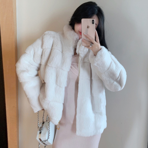 Live shot of Haining's new Korean version of Danish mink wool blend fur coat in autumn and winter
