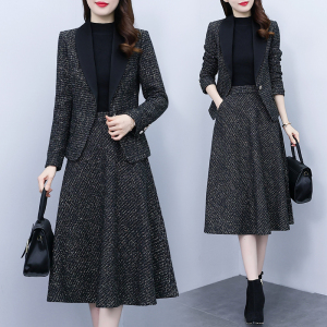 PS64382# 秋冬高端时尚半身裙+西装外套两件套 服装批发女装服饰货源