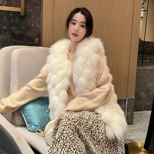 2022 winter new Korean style temperament fox hair small fur young waistcoat women's medium long vest waistcoat