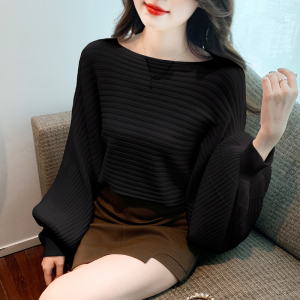 KM27022#新款韩版套头蝙蝠袖气质时尚打底衫针织衫上衣