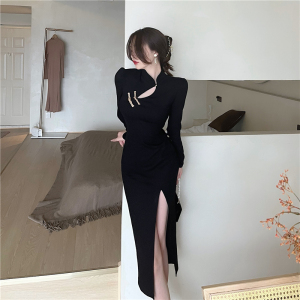 Long slit dress
