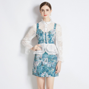 RM4973#新款女装复古三件套连衣裙