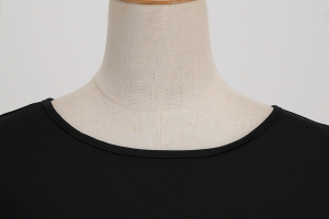RM20325#圣诞节赫本风定位数码印花拼接长袖大摆裙