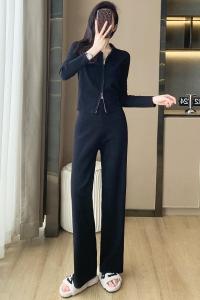 PS60194# 秋季新款时尚针织小个子港风复古运动休闲两件套 服装批发女装服饰货源