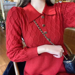 PS63911# 新年红色打底针织连衣裙冬装打底衫毛衣裙 服装批发女装服饰货源