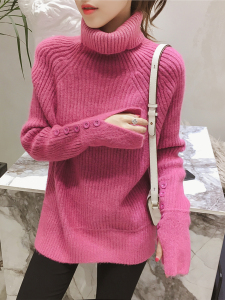 PS68153# 新款韩版学生慵懒风宽松时尚高领套头毛衣女士针织打底衫 服装批发女装直播货源