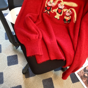 PS65124# 秋冬季新款三只兔子圆领毛衣女外穿网红爆款设计感针织衫 服装批发女装服饰货源