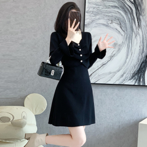 MY3850#秋冬新款修身气质针织连衣裙女