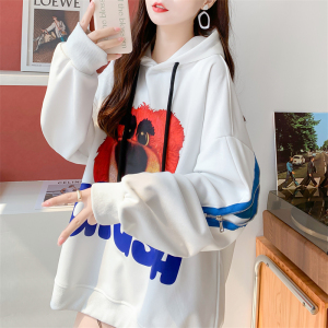 MY3899#华棉复合牛奶丝中长款设计感卫衣慵懒风
